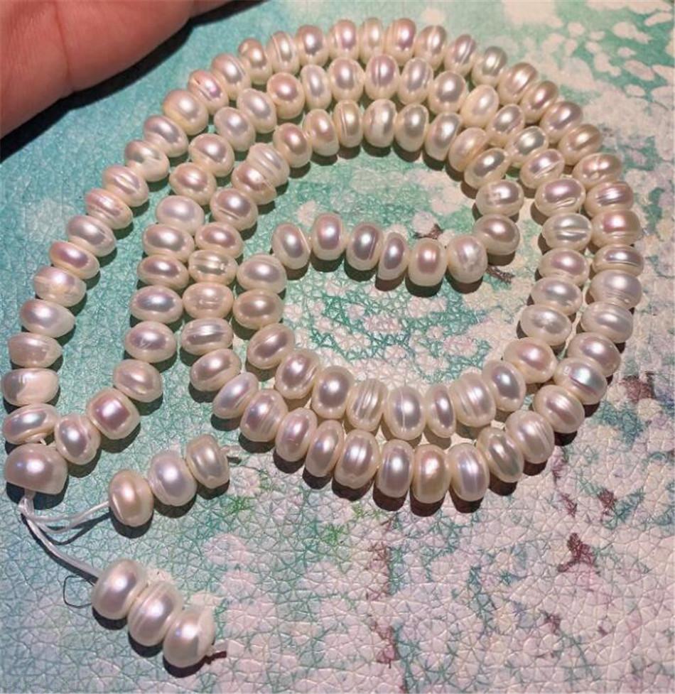 7-8mm Natural Baroque white pear 108 mala Necklace Bracelet Wristband Spirituality Handmade Bless Chic Wrist