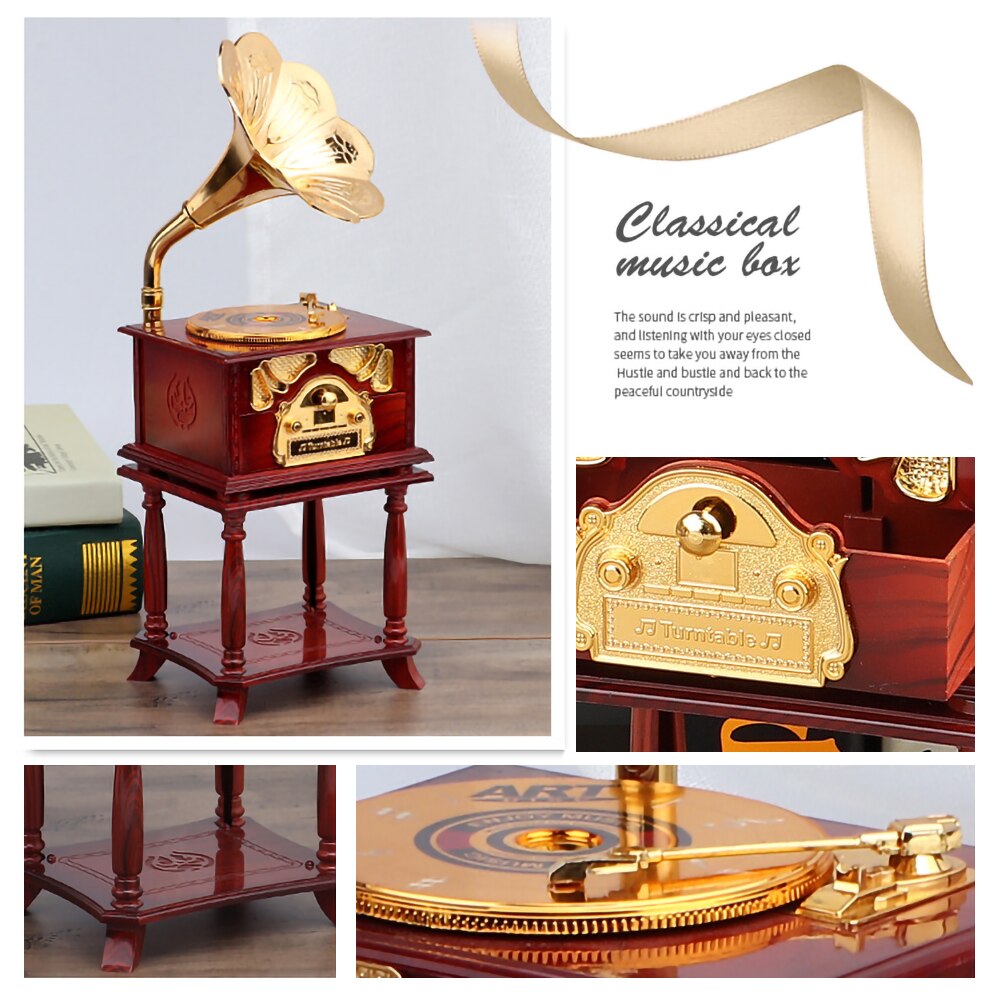 Eight-tone Gramophone Retro Music Box Mini Classic and Nostalgic Style Exquisite