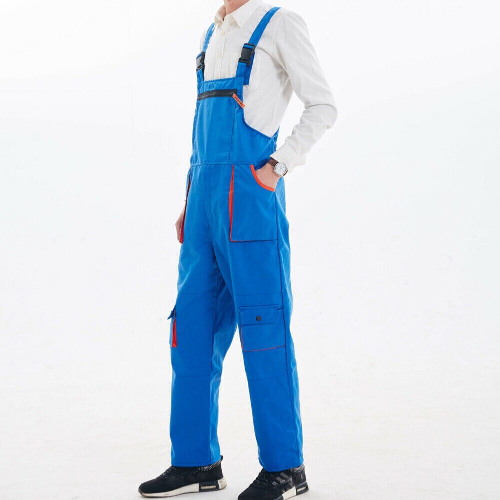 Men Women Bib Overalls Work Clothing Protective Coverall Repairman Strap Jumpsuits Work Uniforms Sleeveless Coveralls: Lavender / XXL