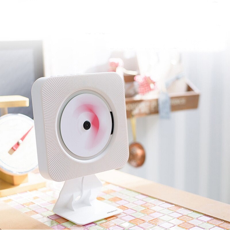 Cd-spelare väggmonterad bluetooth fm-radio usb  mp3 med fjärrkontroll inbyggd hifi-högtalare (us-kontakt)
