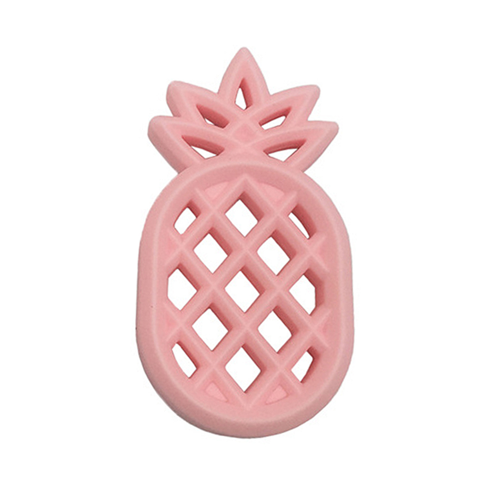 Child DIY Pacifier Pineapple Silicone Teether Bite Resistance Baby Teething Toys Safety Molar: Pink