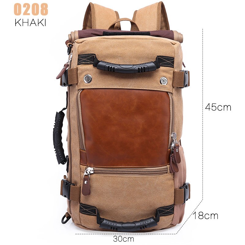 50L Waterproof Durable Travel Backpack Men Women Multifunction 17.3 Laptop Backpacks Male outdoor Luggage Bag mochilas: 0208-KHAKI