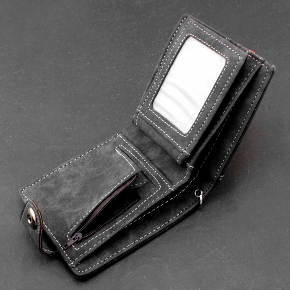 Biker cowboy heren casual jeans portemonnee met drukknopen en anti-verlies broekketting