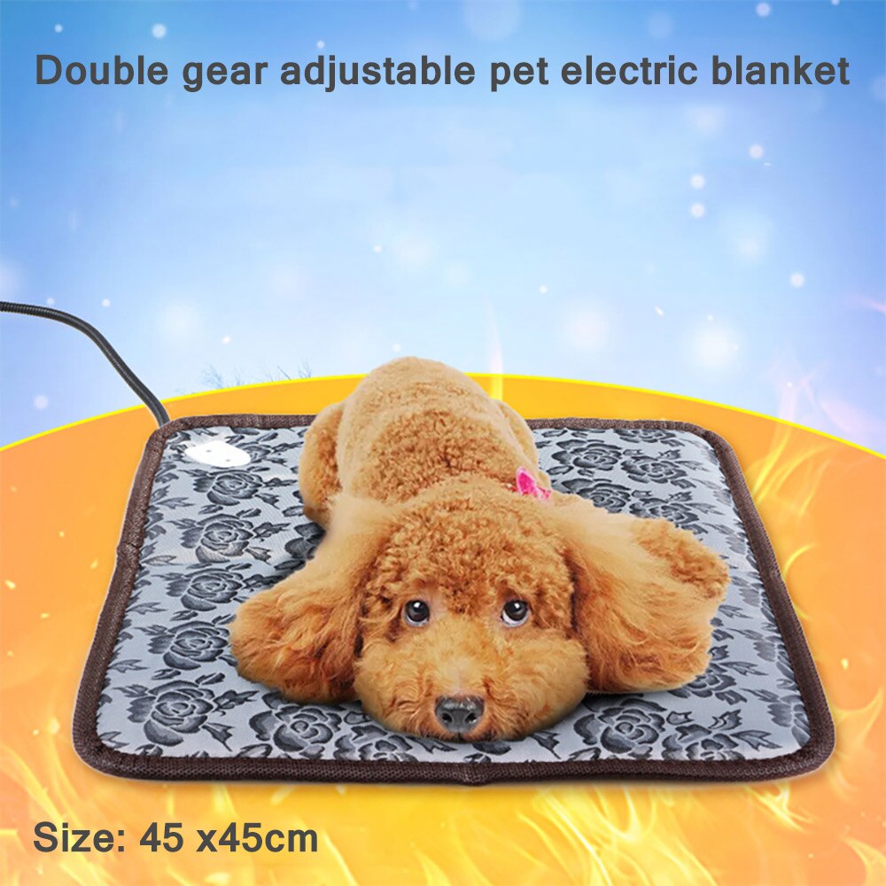 Alfombrilla calefactora eléctrica para mascotas, alfombra más cálida de invierno para gatos y perros