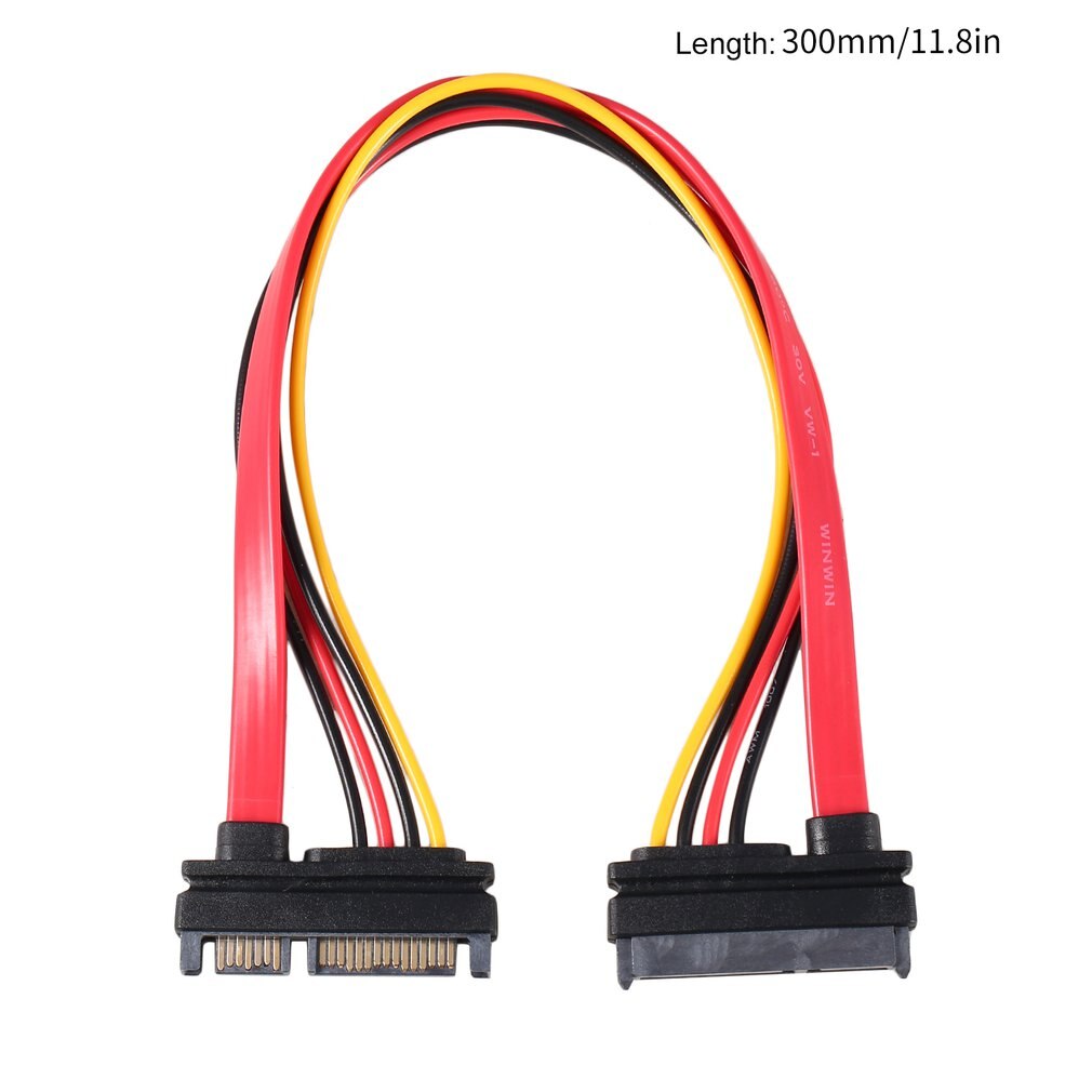 SATA 22 Pin Male To Female Sata Extension Cable SATA 3 III 22 Pin Male to Female 7+15 Pin SATA Data Power Combo Extension Ca