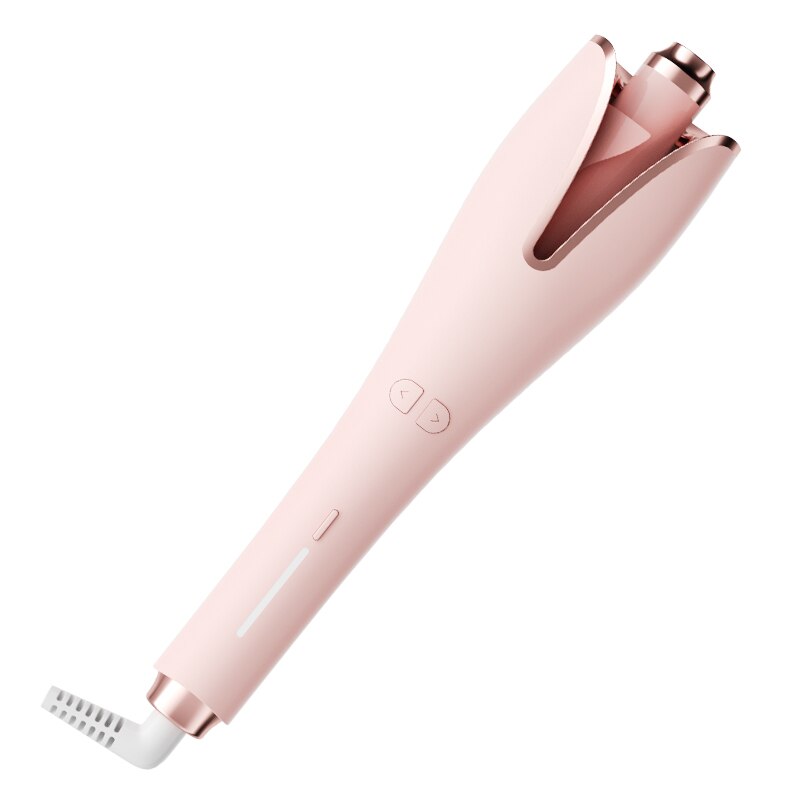 Electric Automatic Hair Curler Hair Curling Iron LCD Ceramic Rotating Hair Waver Magic Curling Wand Iron Salon Hair Styling Tool: Pink / EU