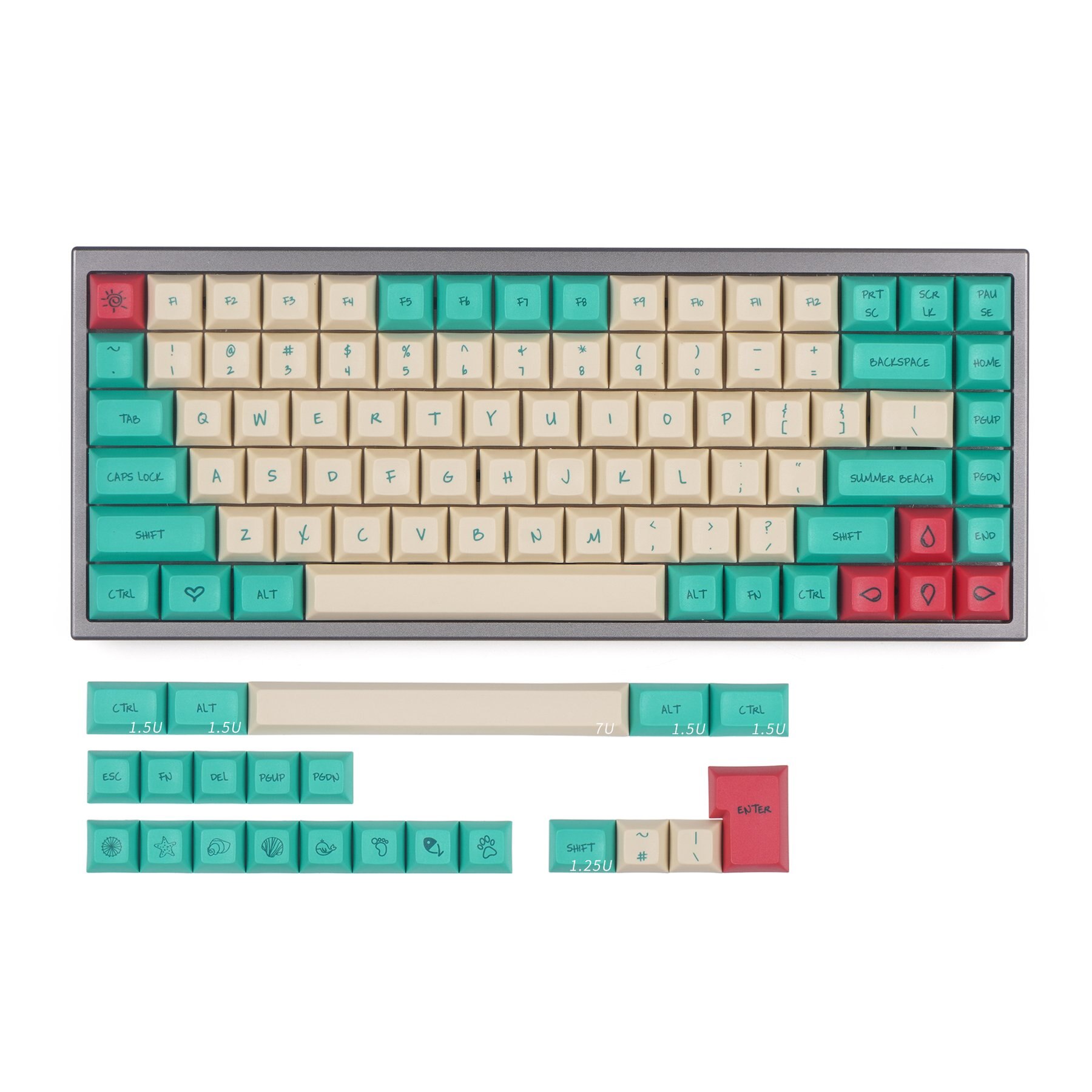 KBDfans DSA Hawaii Theme Keycaps: 106 keys
