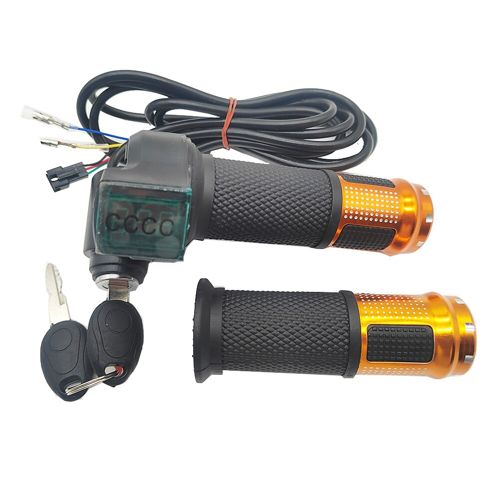 12 V/24 V/36 V/48 V/60 V/72 V ebike della valvola a farfalla con batteria di alimentazione del Schermo LCD Interruttore Manopole Del Manubrio per bici elettrica/scooter/ebike: oro