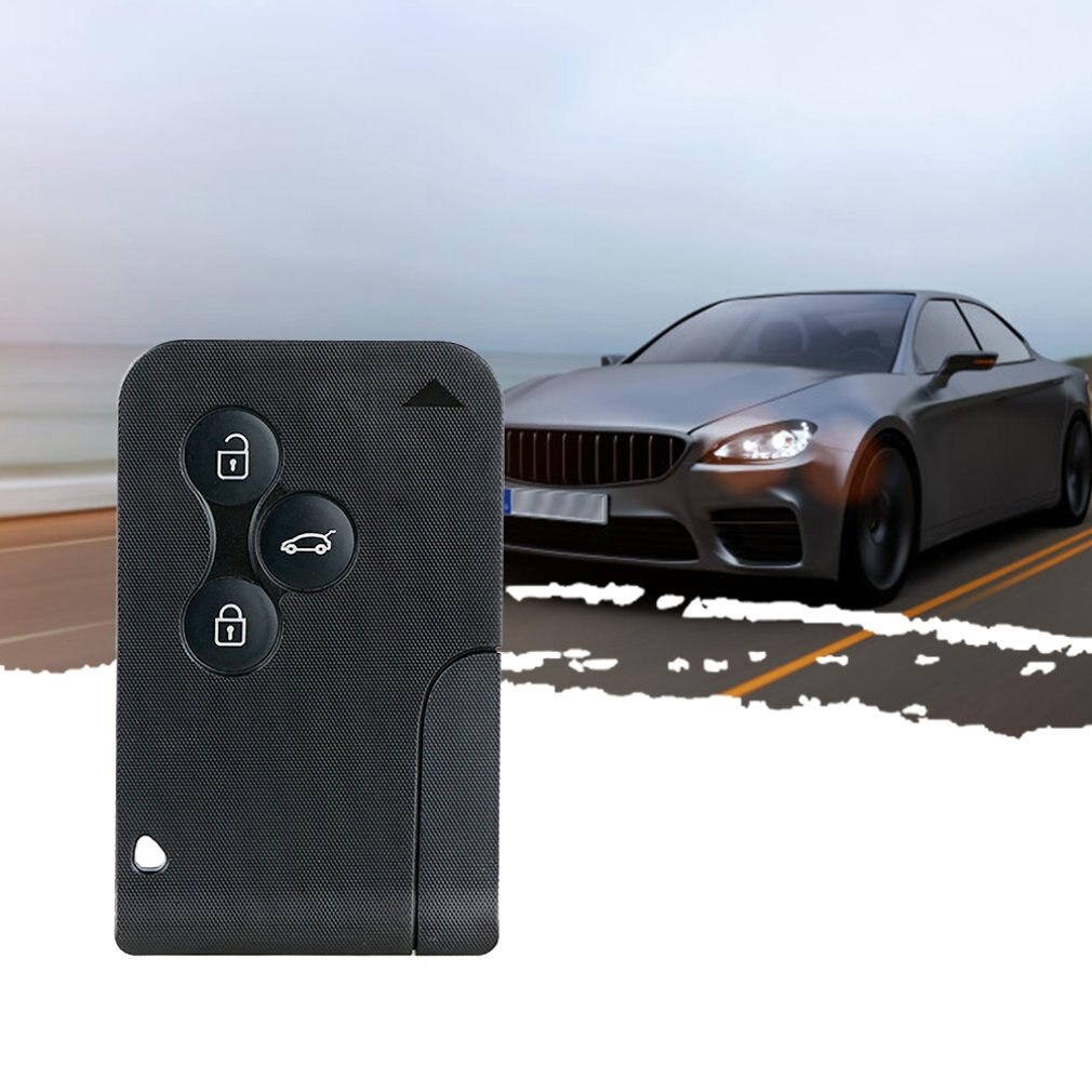 3 knap smartkort til renault clio logan megane 2 3 koleos naturskøn kortholder sort bil nøglefob shell med lille nøgle