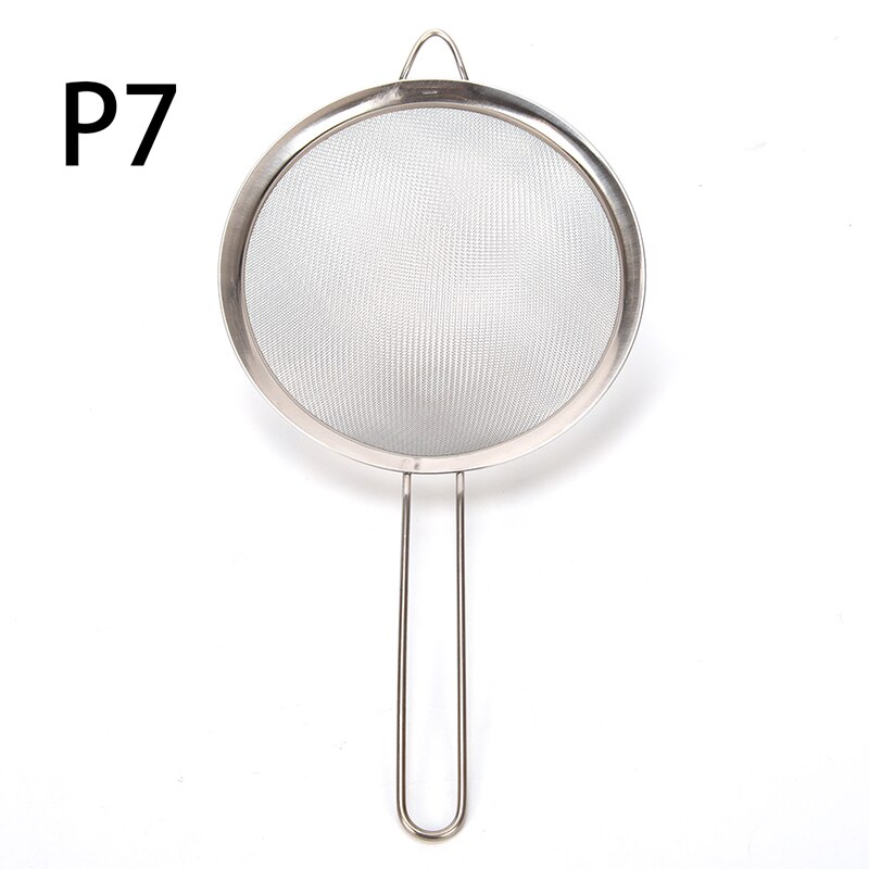 Coladores tamiz de harina, herramientas de cocina DIY, colador de aceite de malla fina de alambre de acero inoxidable, , 7 tamaños: 18cm