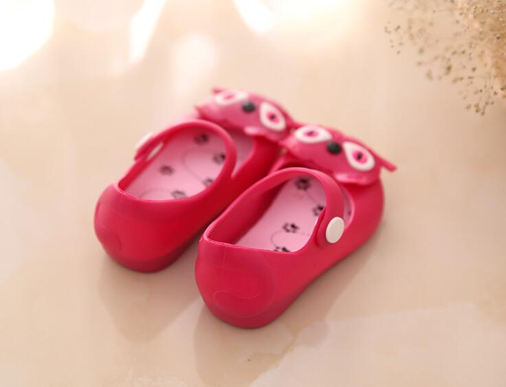 Baby Girls Cute Pattern Jelly Shoes Toddler Kids Summer Candy Color Cute Cat Soft Cartoon Sandals size 24-29