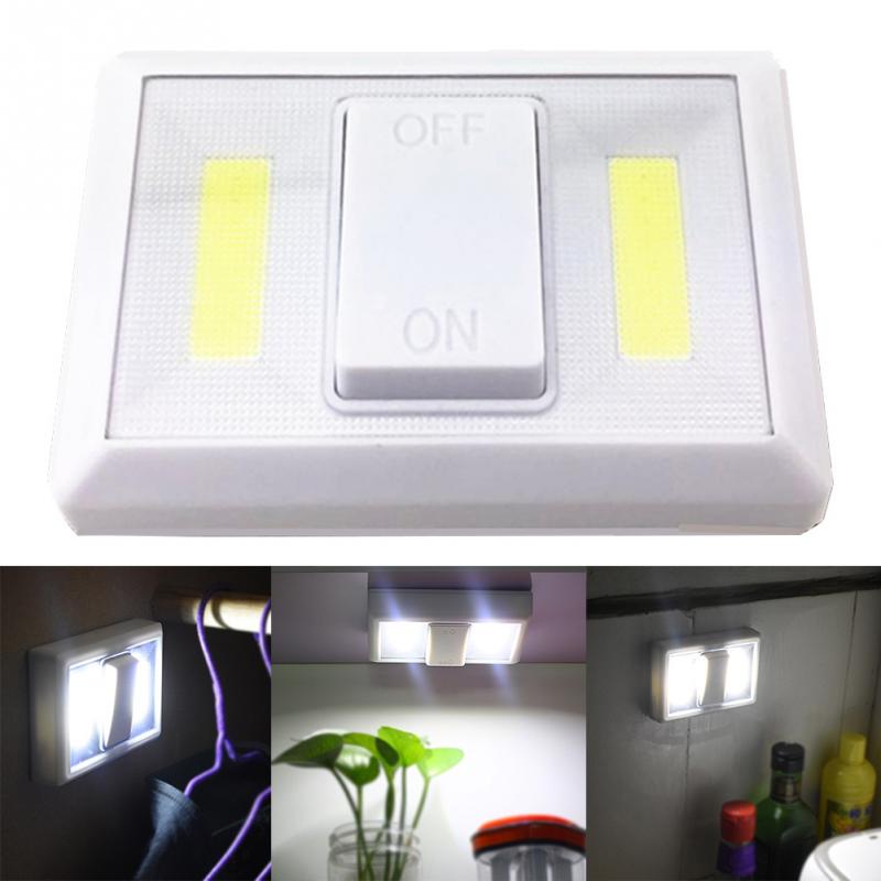 Adhesive Switch COB LED Light Lamp Wall Light Battery Operated Cabinet Light #027