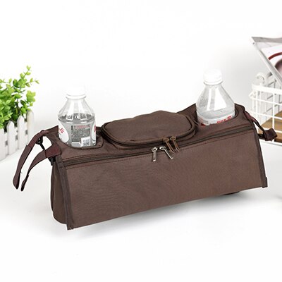 Bolsa universal para carrinho de bebê, acessórios para carrinho de bebê, organizador de carrinho, carrinho de bebê, bolsa para garrafa: Brown