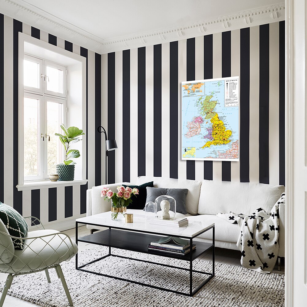 100*150cm The United Kingdom Political Traffic Map In French Wall Poster Vinyl Canvas Painting School Supplies Home Decor