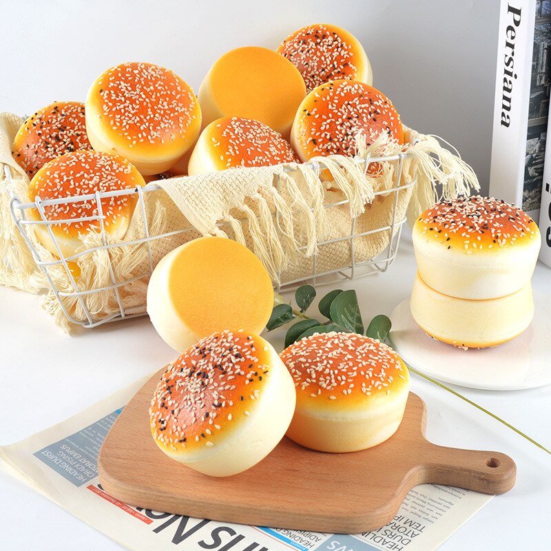 Simulation de pain de sésame 10cm, jouet artificiel à rebond lent, hamburger, nourriture, jouets pour enfants, accessoires photo