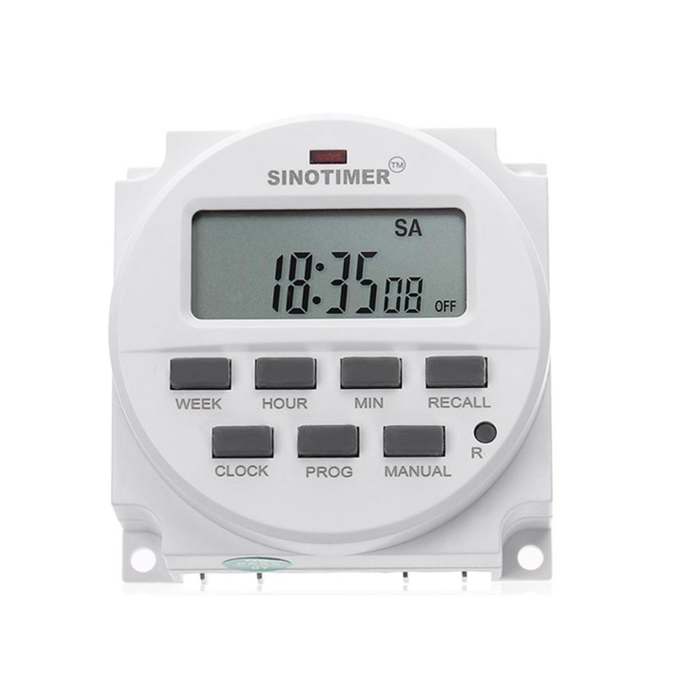 LCD 220V AC 7 Days Weekly Programmable Control Power Timer Switch Time Relay Built-in Rechargeable Battery For Lights Control