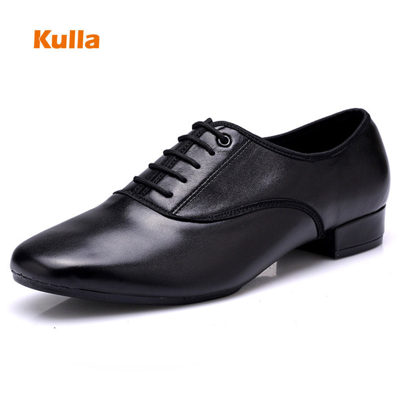 Echt Leer Mannen Salsa Latin Dansschoenen Zwarte Zachte Zool Outdoor Jongen Moderne Ballroom Tango Dansen Schoenen Maat 38- 45 Hakken 3 Cm
