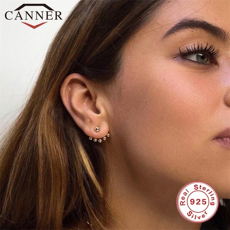 Tendencia Punk Rock gótico esqueleto cráneos y cabezas, pendientes de tuerca para mujer 925, pendientes tipo botón de plata fina, pendientes geométricos