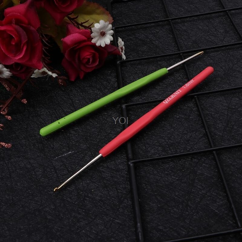 10Pcs Bearded Needle Crochet Hooks Set Ergonomic Soft-Grip Handle Sewing Knitting Knitwear Tools