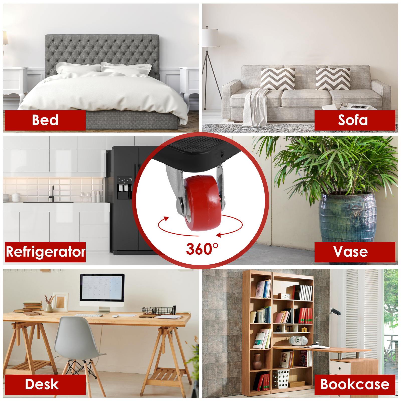 Kit de herramientas de manipulación de rodillos elevadores de muebles de alta resistencia, deslizador de elevación de electrodomésticos que ahorra trabajo de 880LB para manipulación de muebles grandes