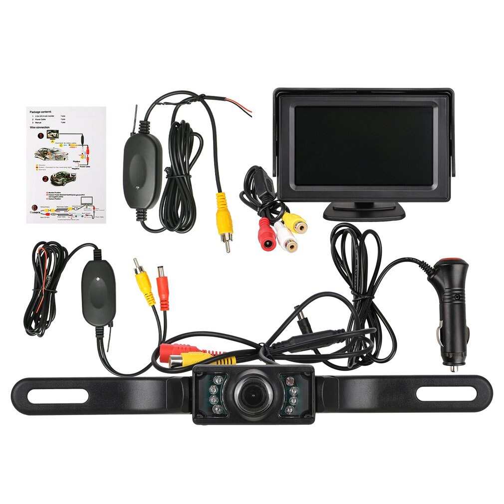 Wireless Backup Camera System Kit Voor Auto/Truck/Van/Pickup/Camper 4.3 ''Monitor Achteruitrijcamera reverse Systeem Auto Accessoires