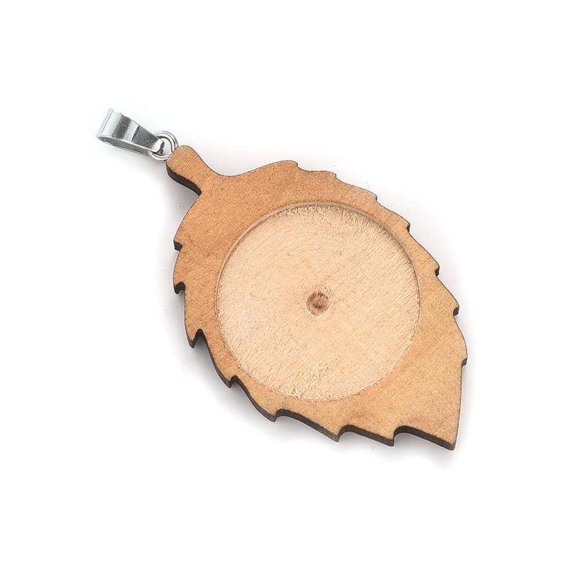 10 kpl puinen riipus cabochon pohja-asetelma korujen valmistustarvikkeet kaulakoru tyhjä tarjotin asettaminen sopii 25mm lasikaabokonia: Burlywoodia