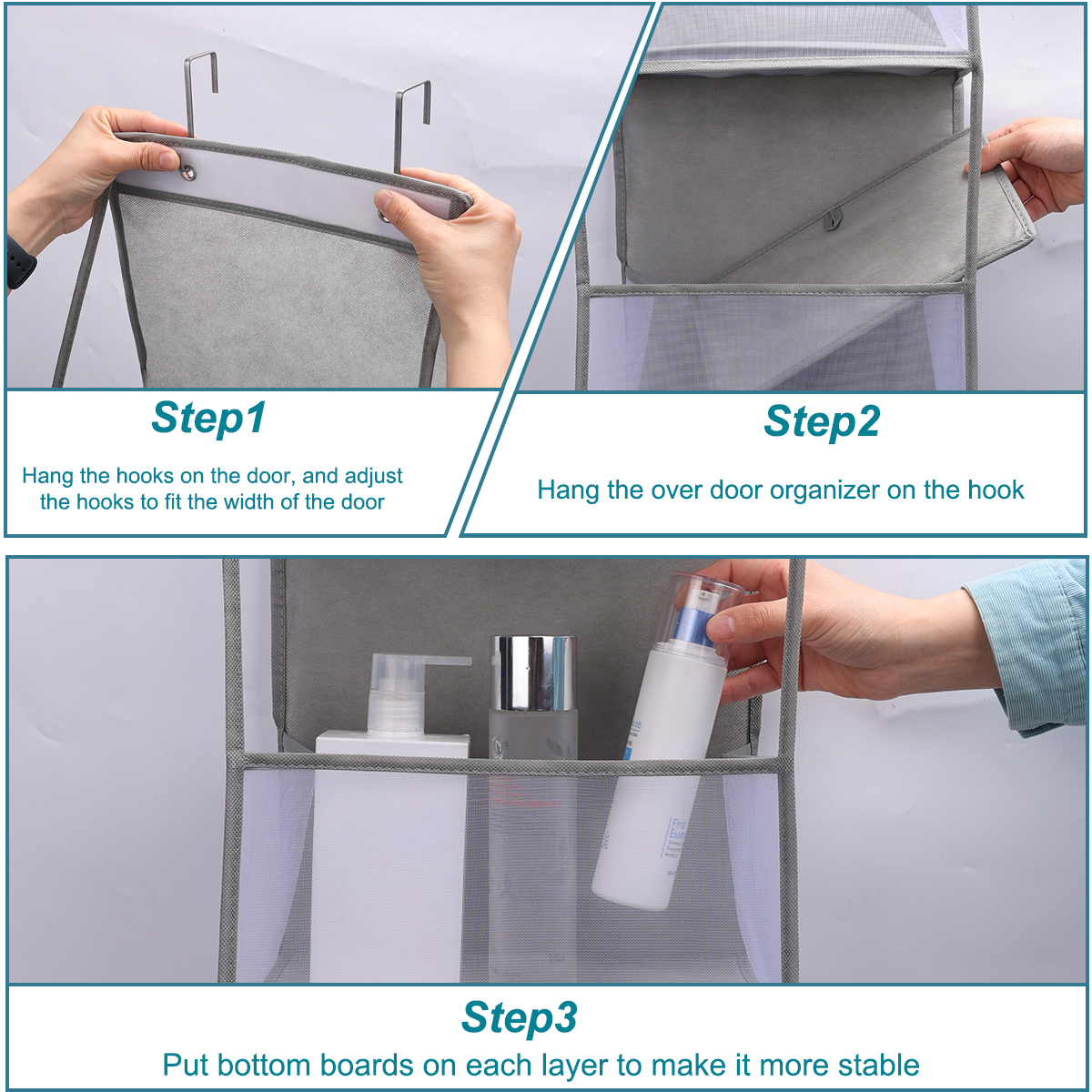 1pc 4/6 couches sur la porte organisateur suspendu cosmétiques tenture murale rangement organisateur pour pépinière salle de bain placard chambre dortoir