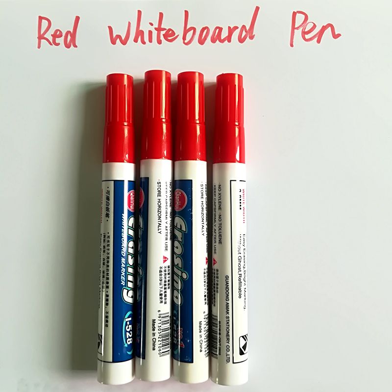 4 Stuks Rode Kleur Grote Capaciteit Uitwisbare Whiteboard Marker Pen Milieuvriendelijk White Board Marker Pennen Kantoor Schoolbenodigdheden