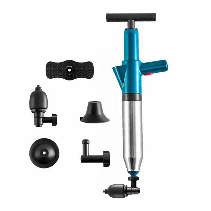 Pipe Plunger Drain Unblocker High Pressure Air Drain Blaster Cleaner Powerful Manual Pneumatic Dredge Equipment Clogged Pipe: blue