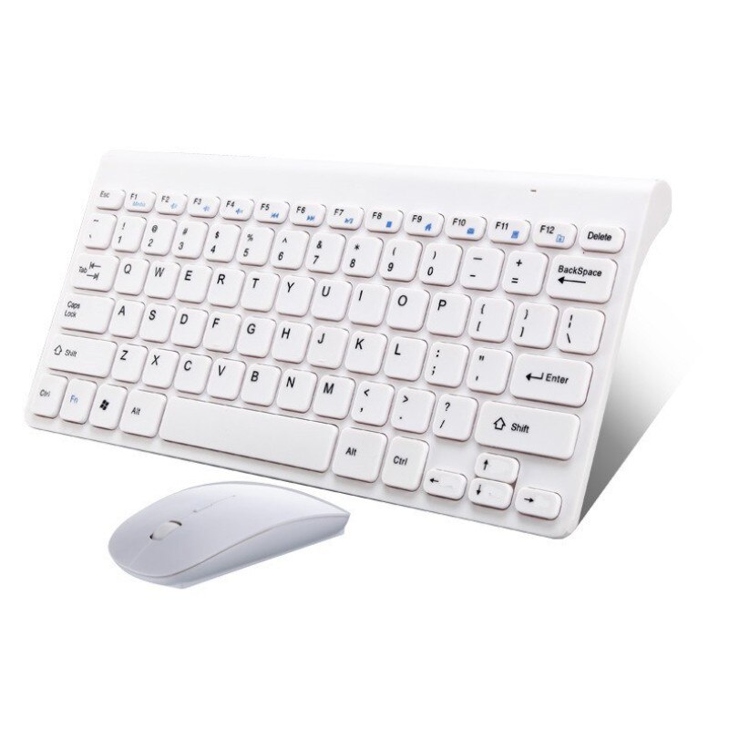 Draadloze Toetsenborden Voor Laptop Pc Computer Gamer Teclado Usb Ergonomische Gaming Mini Draadloze Toetsenbord En Muis Voor Macbook Xiaomi: White set