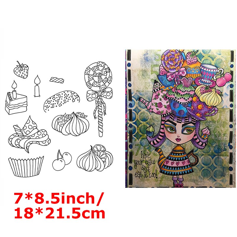 Clear Stamps Delicious Cupcake Candy Teapot Plate Silicone Stamps Flowers Stylist Attractive Headdress Hat 2022 Stamps: 9