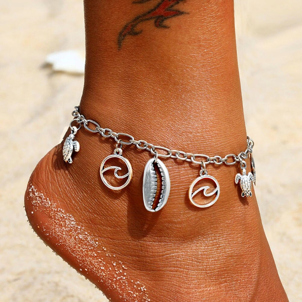 FNIO-tobillera de mariposa Bohemia para mujer, sandalias descalzas de ganchillo, joyería para el pie, pulsera para el tobillo, cadena para la pierna, 2022: FN300192