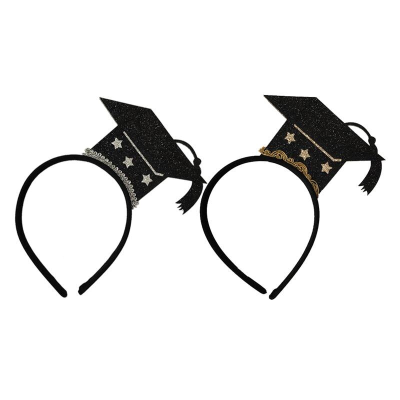 2 stk mini legehatt hårbøyle konfirmasjonshodebånd glitter doktorhette hodeplagg konfirmasjonsfest hårtilbehør: 3