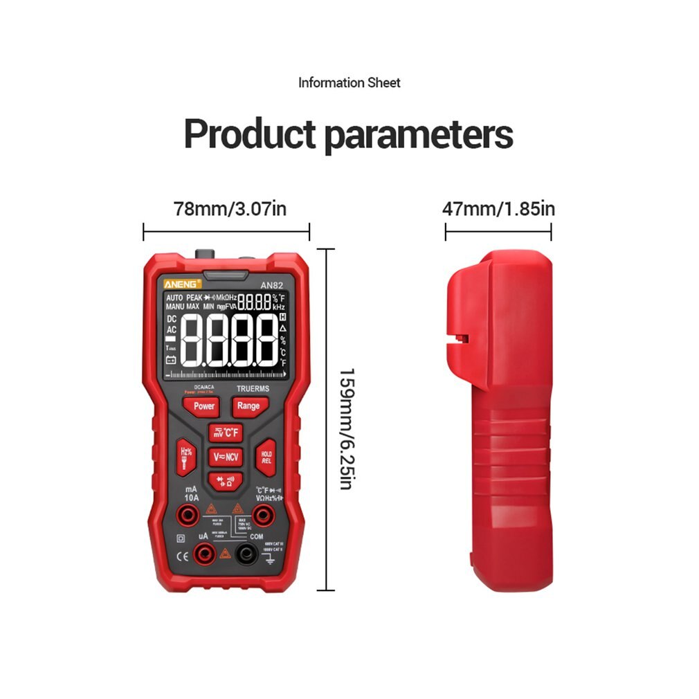 ANENG AN82 Digital Multimeter 9999 Tester DIY Transistor Capacitor NCV Testers True RMS Analog meter Multimetro