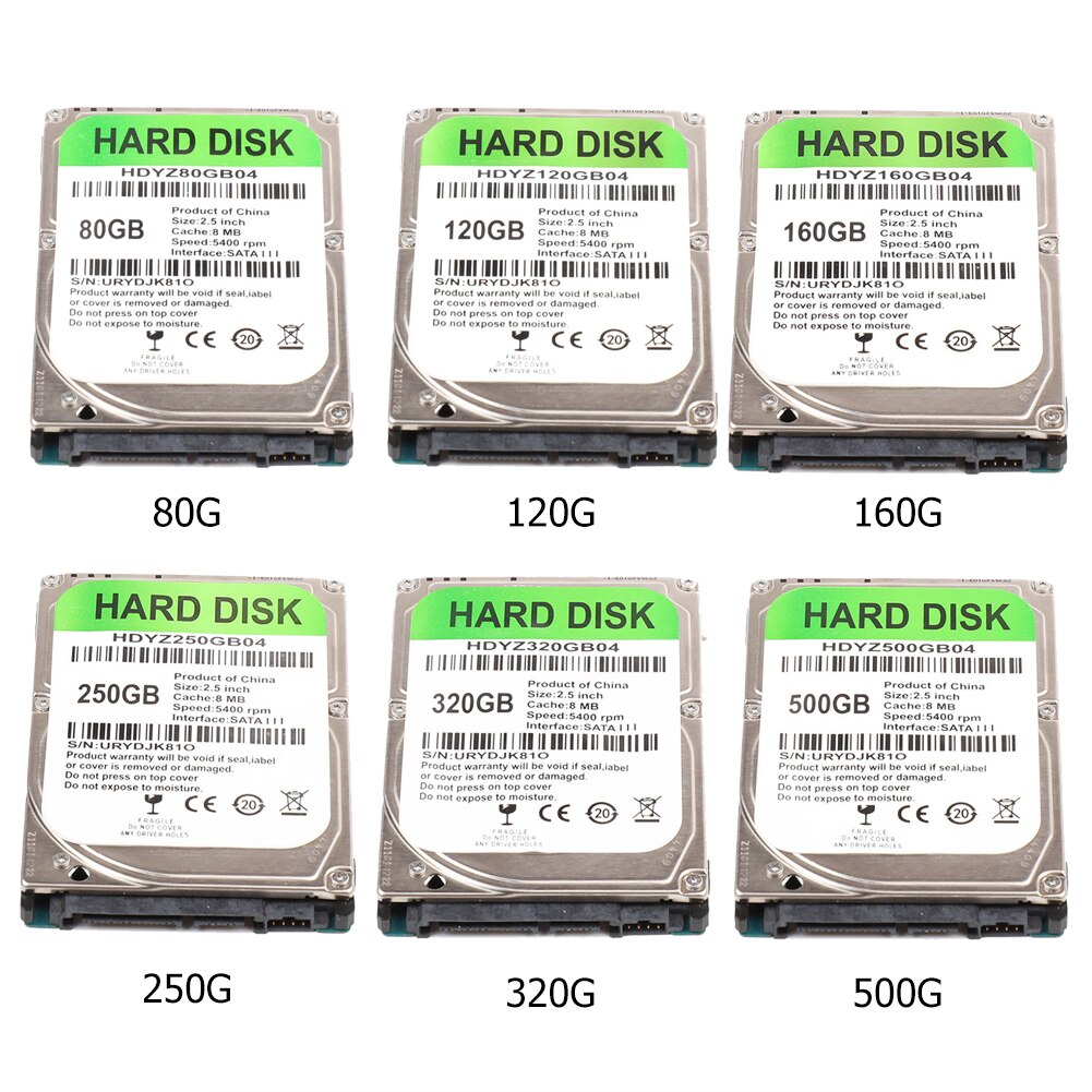 Disque dur interne SATA III de 2.5 pouces, avec capacité de 80 go, 5400 go, 120 go, 160 go, 250 go, 320 go, 500 RPM, Original, pour ordinateur portable,