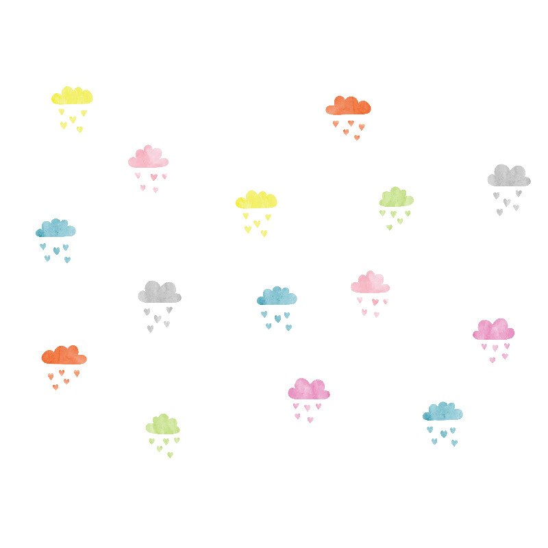 Stickers muraux de planète arc-en-ciel et nuage, stickers créatifs, pour chambre d'enfant et maternelle, pour chambre de bébé ou de fille, DIY bricolage: G