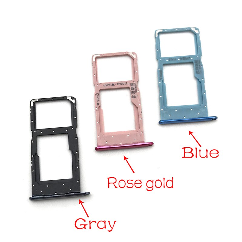 Sim-kort fackhållare adapter tillbehör för huawei p smart / honor 10 lite reservdelar