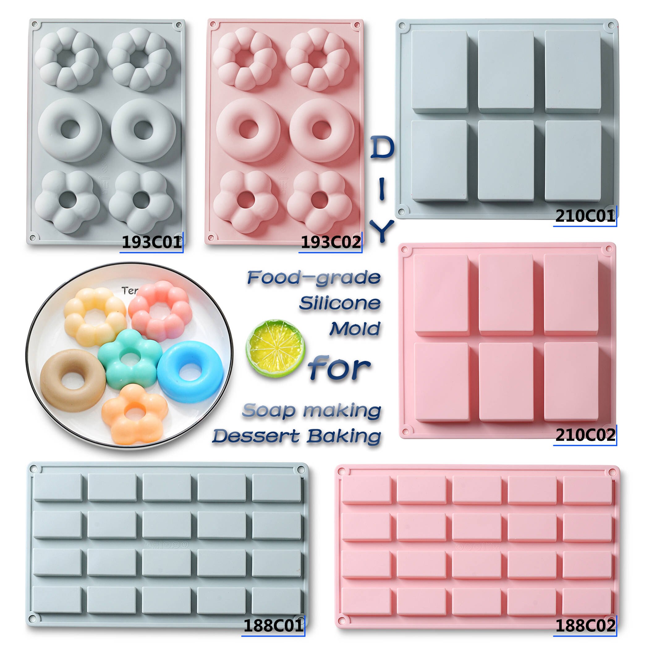 Food Grade Silicone Baking Mold Oven Chocolate Pudding Cookie Non-Stick Heat Resisting Ice Pastry Cake Mould Soap Tool
