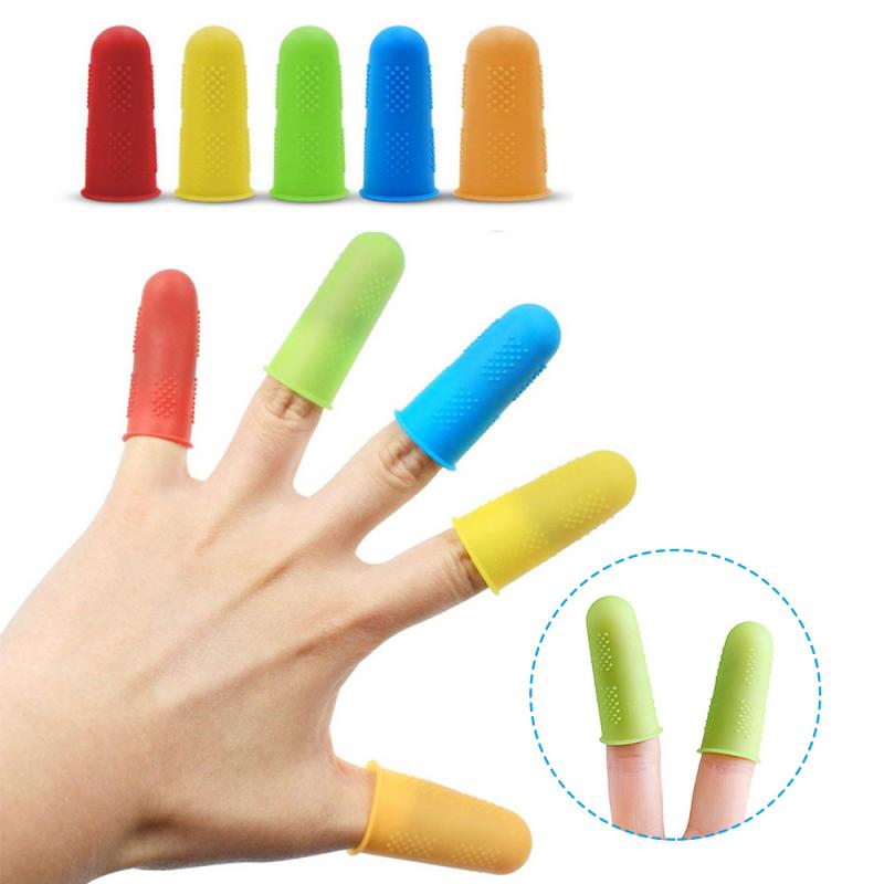 5pcs Silicone Finger Protector Sleeve Cover Anti-cut Heat Resistant Finger Sleeves Great Cooking For Cooking Kitchen Tools