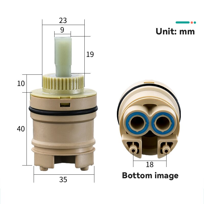 Faucet Valve Core Standard Ceramic Cartridge Replacement Parts for Faucet Valve Shower Valve Core Water Mixer Faucet Splitter