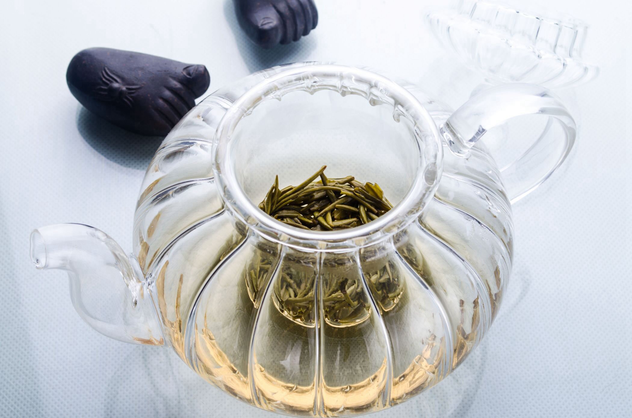 1x Kürbis-förmigen Glas Tee-einstellen E-1 * 615ml Wärme-breiter Teekanne + 6*35ml tassen + 1 * Wärmer