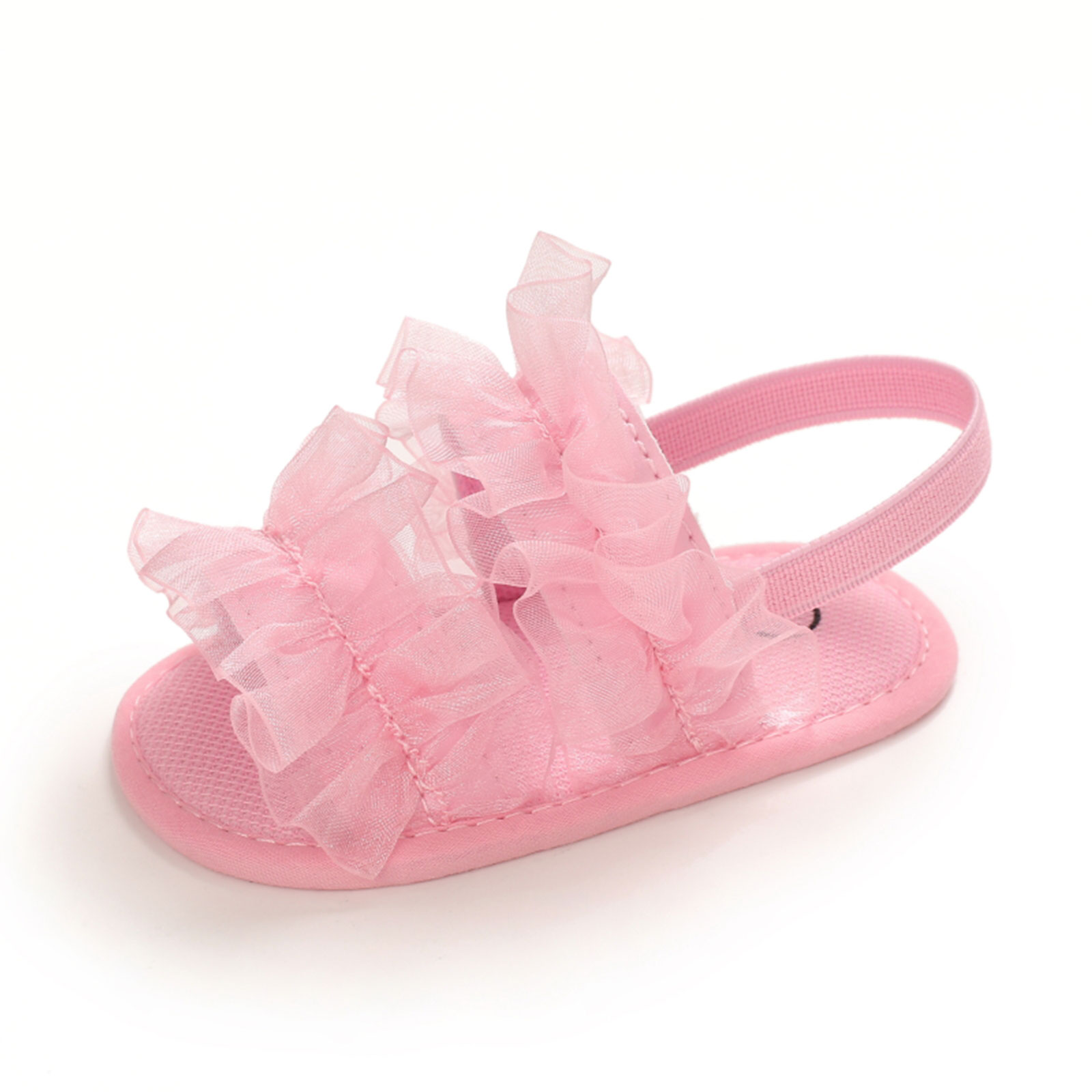 Baby Meisjes Sandaal Mesh Kant Leuke Zomer Zachte Zool Ademende Platte Prinses Baby Antislip 0-12 maanden Babyschoenen: Roze / 13-18 months