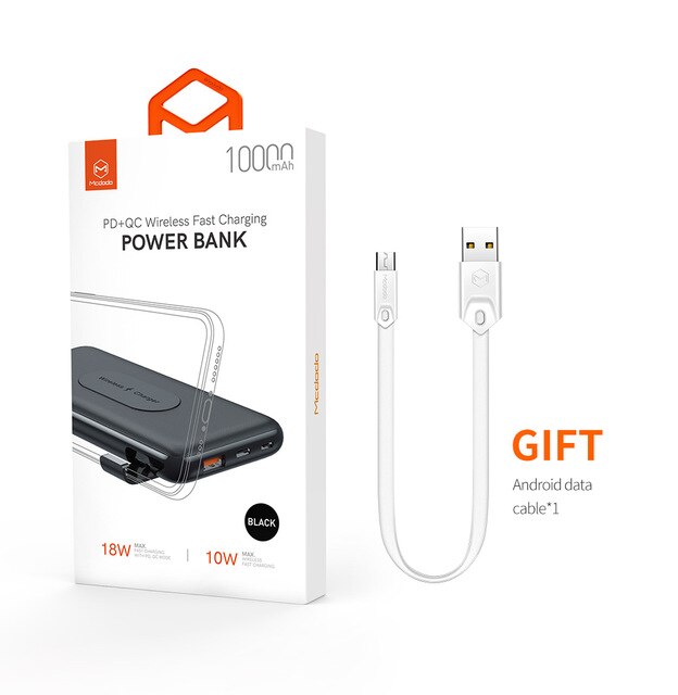 MCDODO PD+QC Portable Charger Qi Wireless Power Bank 10000mAh Powerbank External Battery Pack For iPhone 11 Xiaomi Redmi Samsung: Default Title