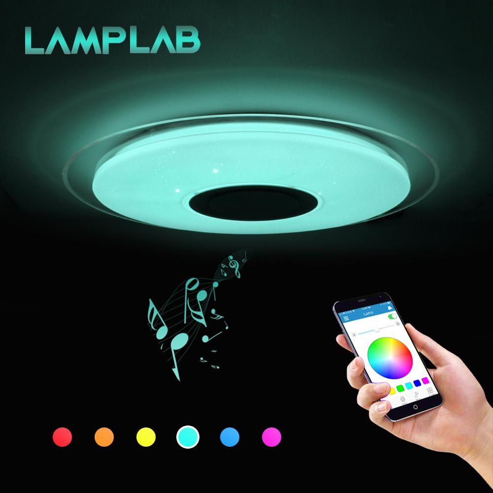 LED RGB Plafondlamp Multi Kleur Lamp Moderne Bluetooth Music Speaker APP 36W Afstandsbediening Woonkamer Slaapkamer Dimbare 220V