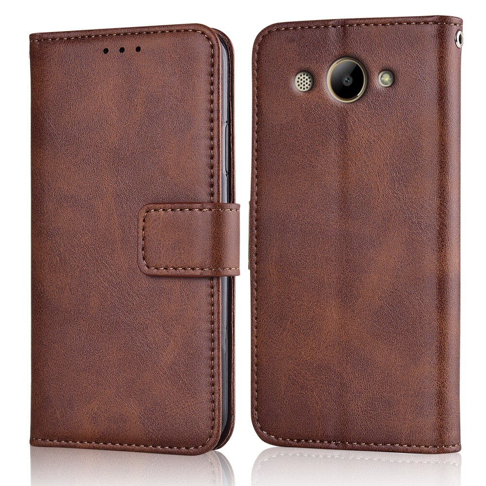 Für Huawei Y3 CRO-L02 CRO-L22 CRO-L03 CRO-L23 CRO-U00 Fall Für Auf Y3 Y32017 Coque Brieftasche Fall Buch Fall flip Abdeckung: niu-Brown