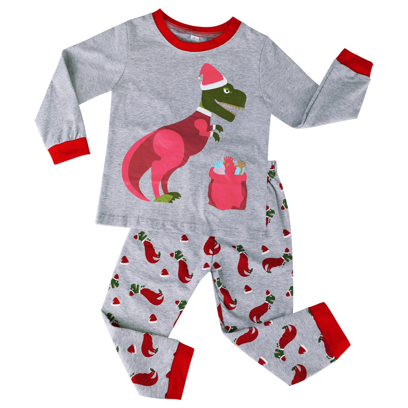 Christmas dinosauro pigiama bambini ragazzi natale Sleepwear impostato bambini Santa Claus vestito bambini cotone Pjs: Christmas Pajamas 2 / 6 Years old