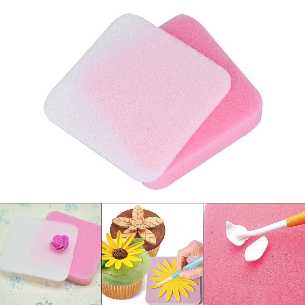 2pcs Fondant Cake Foam Pad Decorative Sponge Mat Sugarcraft Flower Modelling DIY Flower Shapes Gum Paste Kitchen Bakeware Tools