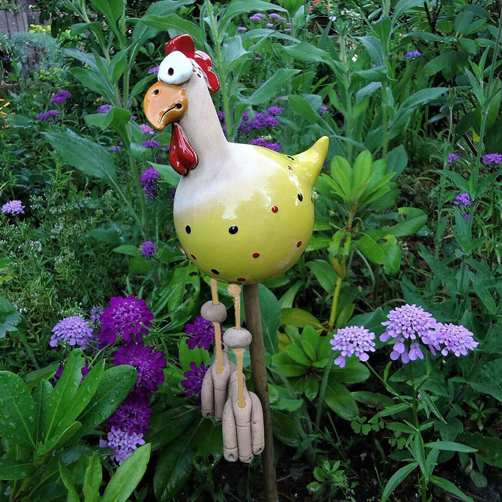 Ceramic Chicken Hilde Garden Decoration Animal Figure Garden Plug Pottery Figure Handcraft Ornament decoration de jardin Jardin