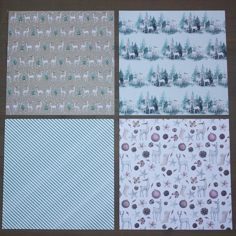 KSCRAFT 12pcs 6" Single-side Printed Winter Time papercraft art paper handmade scrapbooking kit set book