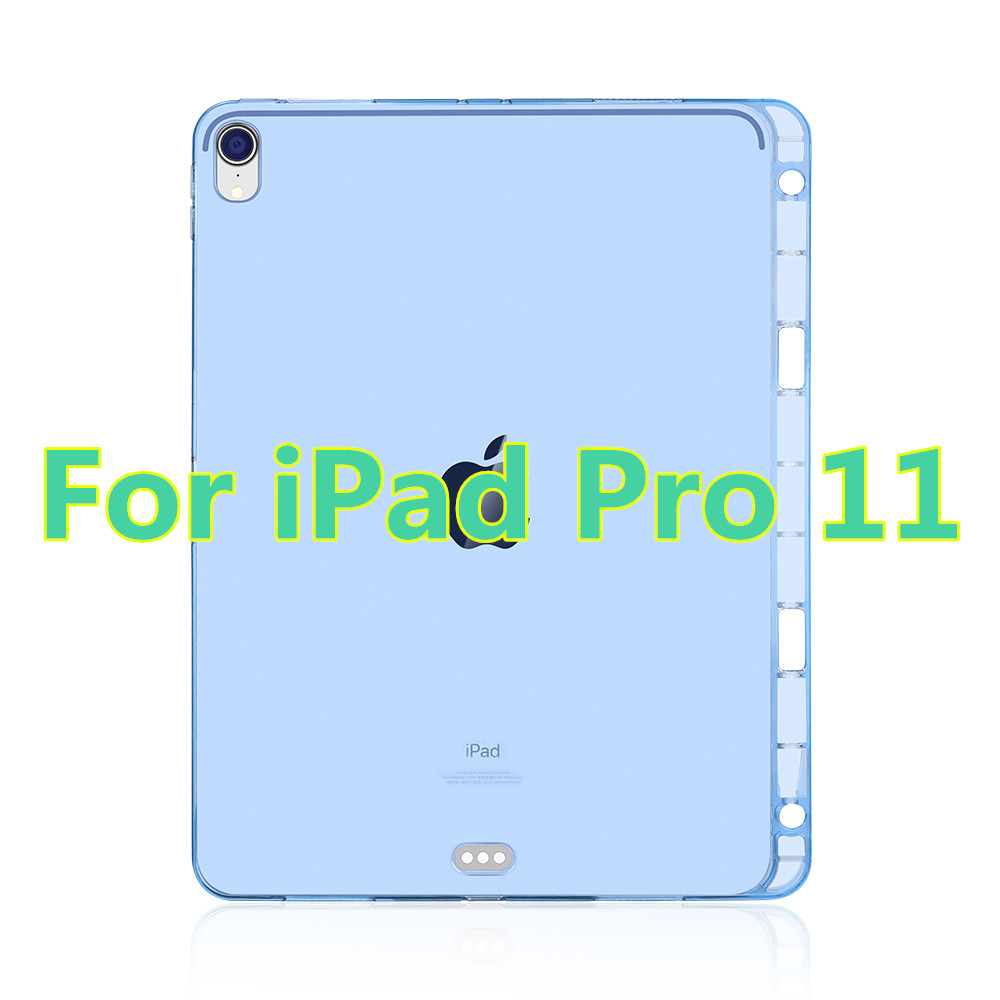 DOWSWIN Case For iPad Pro 12.9 Soft TPU Back Cover For iPad Pro 11 Case With Pencil Holder Case For iPad Pro 12.9: blue pro 11